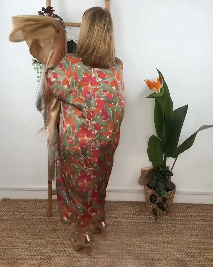 Dress with V-Neck and Twisted Pattern