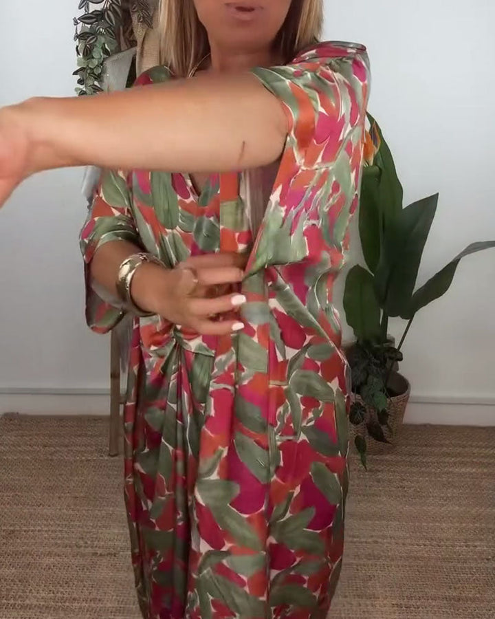 Dress with V-Neck and Twisted Pattern