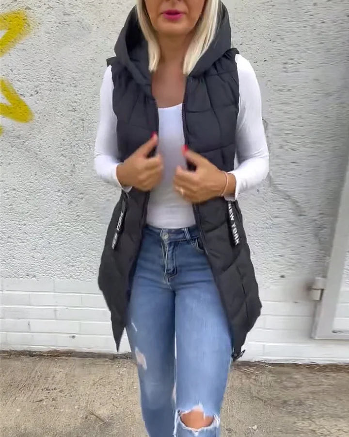 Laruna | Sleeveless Padded Coat with Zipper