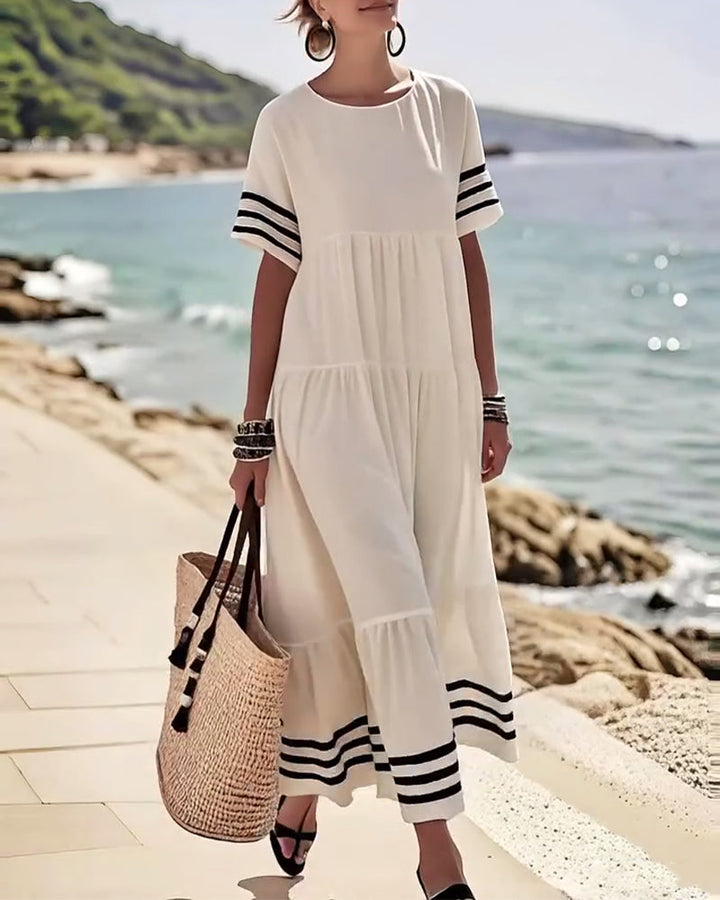 Trendy Vacation Dress Short Sleeves