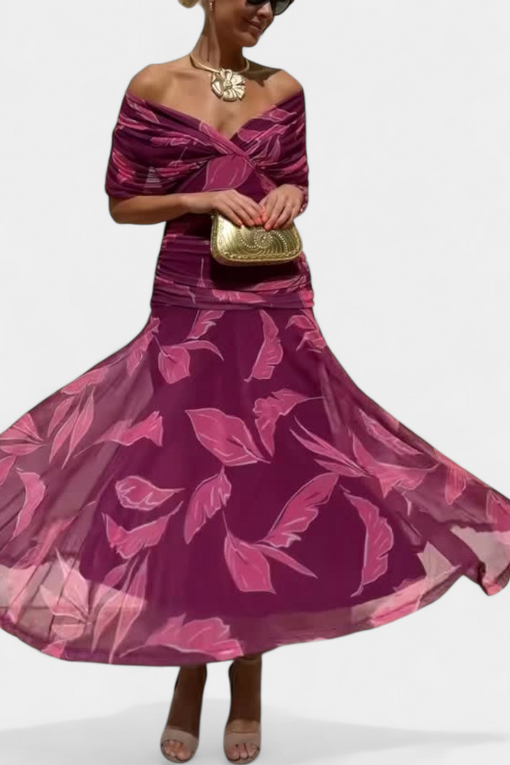 Alondra™ Long Floral Dress with V-Neck