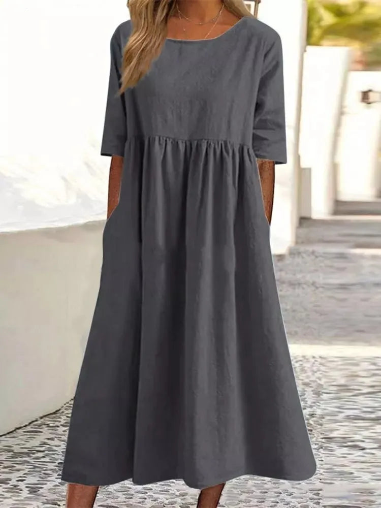 Lydia | Comfortable Loose-Fit Pocket Dress