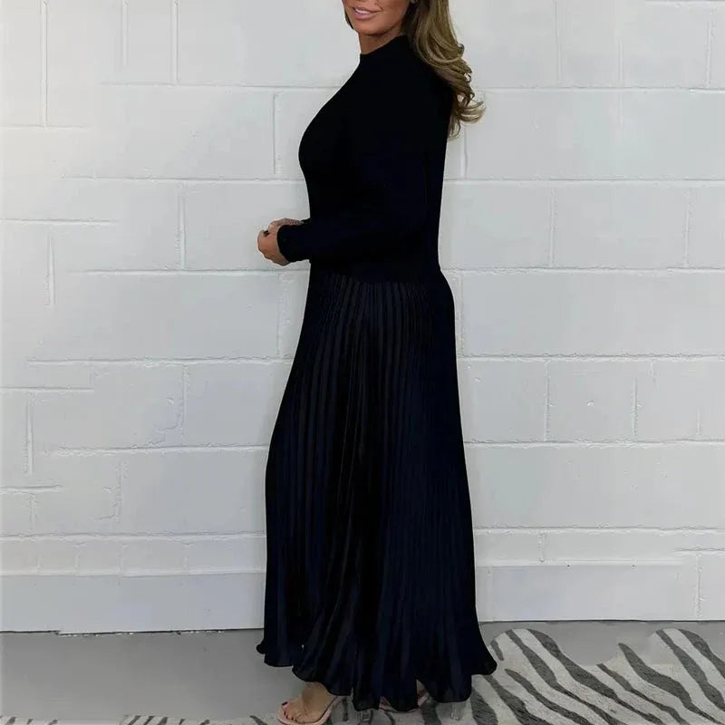 CAMILLA – MAXI DRESS WITH SWEATER & PLEATED SKIRT