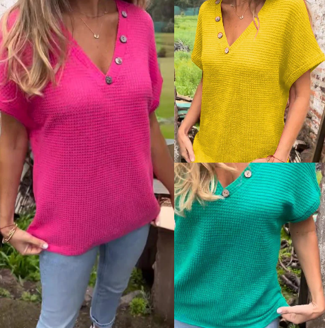 Lindse™ | Elegant Short Sleeve V-Neck Top