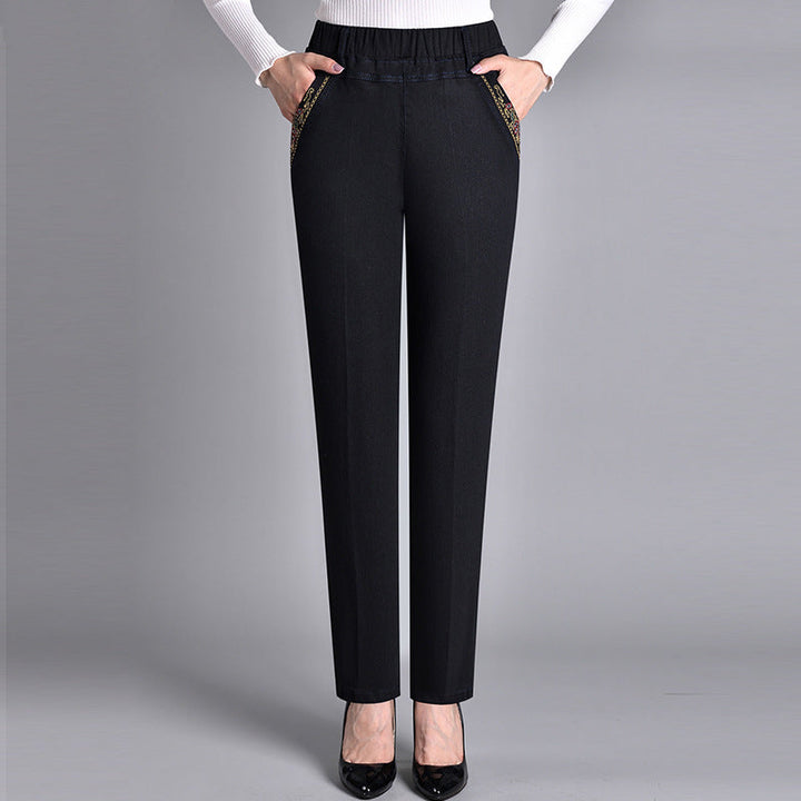 Olivia | Women's Jeans with Side Pockets and Elastic Waist