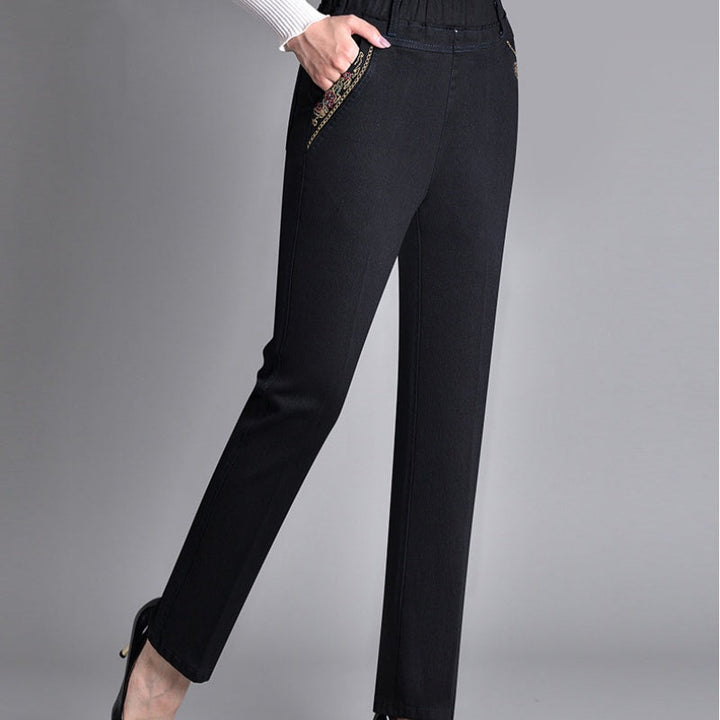 Olivia | Women's Jeans with Side Pockets and Elastic Waist