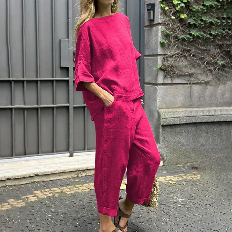 EMMA – CASUAL COTTON-LINEN TWO-PIECE SET